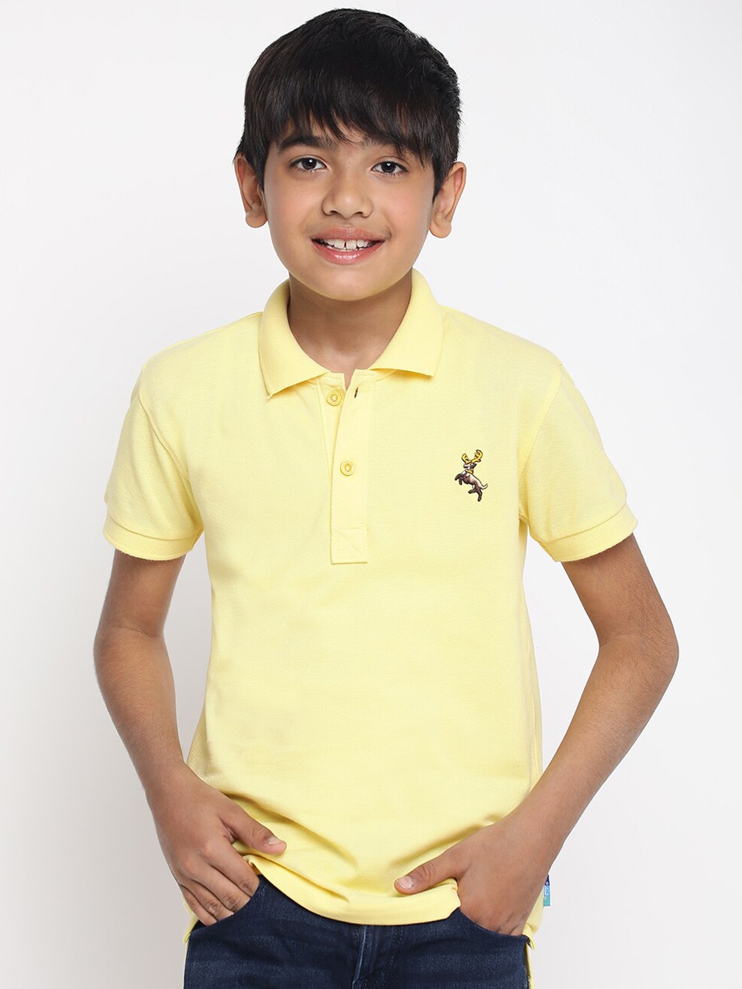 

Lil Tomatoes Boys Polo Collar Short Sleeves T-shirt, Yellow