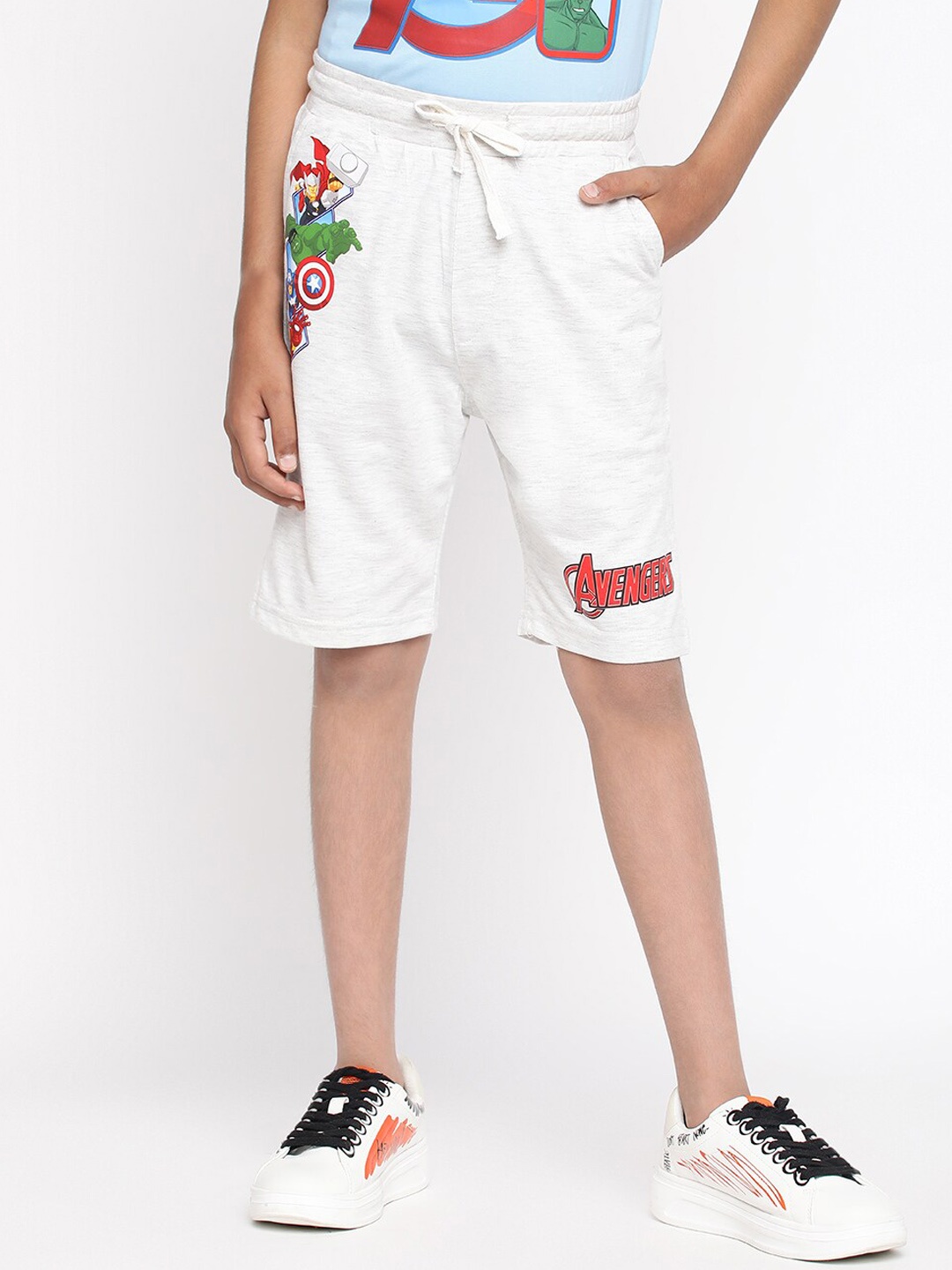 Lil Tomatoes Boys Mid-Rise Marvel Outdoor Sports Shorts, Grey