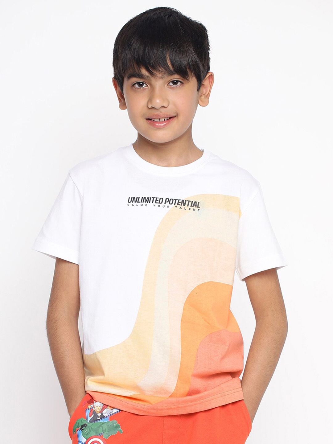 

Lil Tomatoes Boys Graphic Printed T-shirt, White