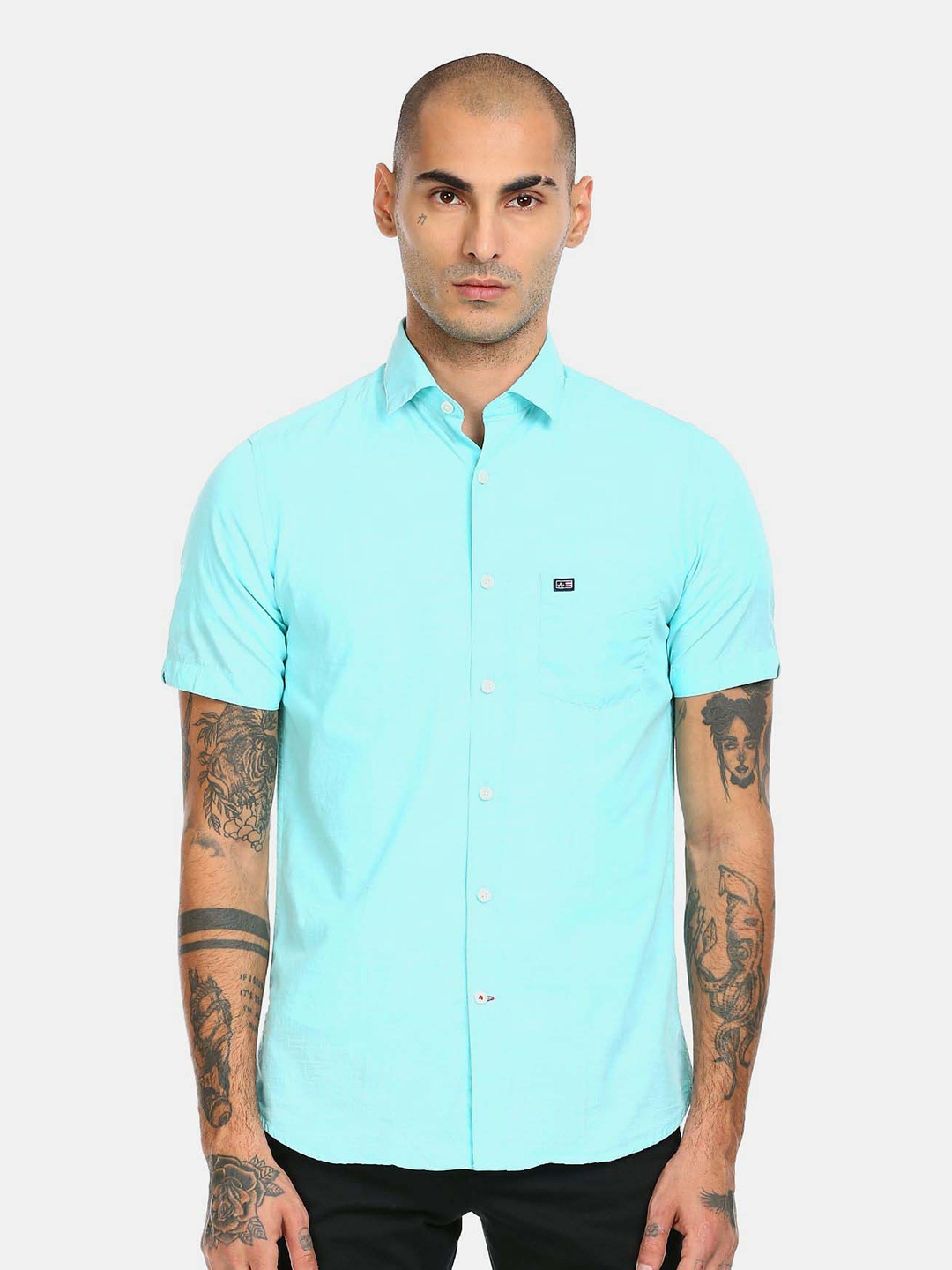 

Arrow Sport Men Slim Fit Pure Cotton Casual Shirt, Sea green