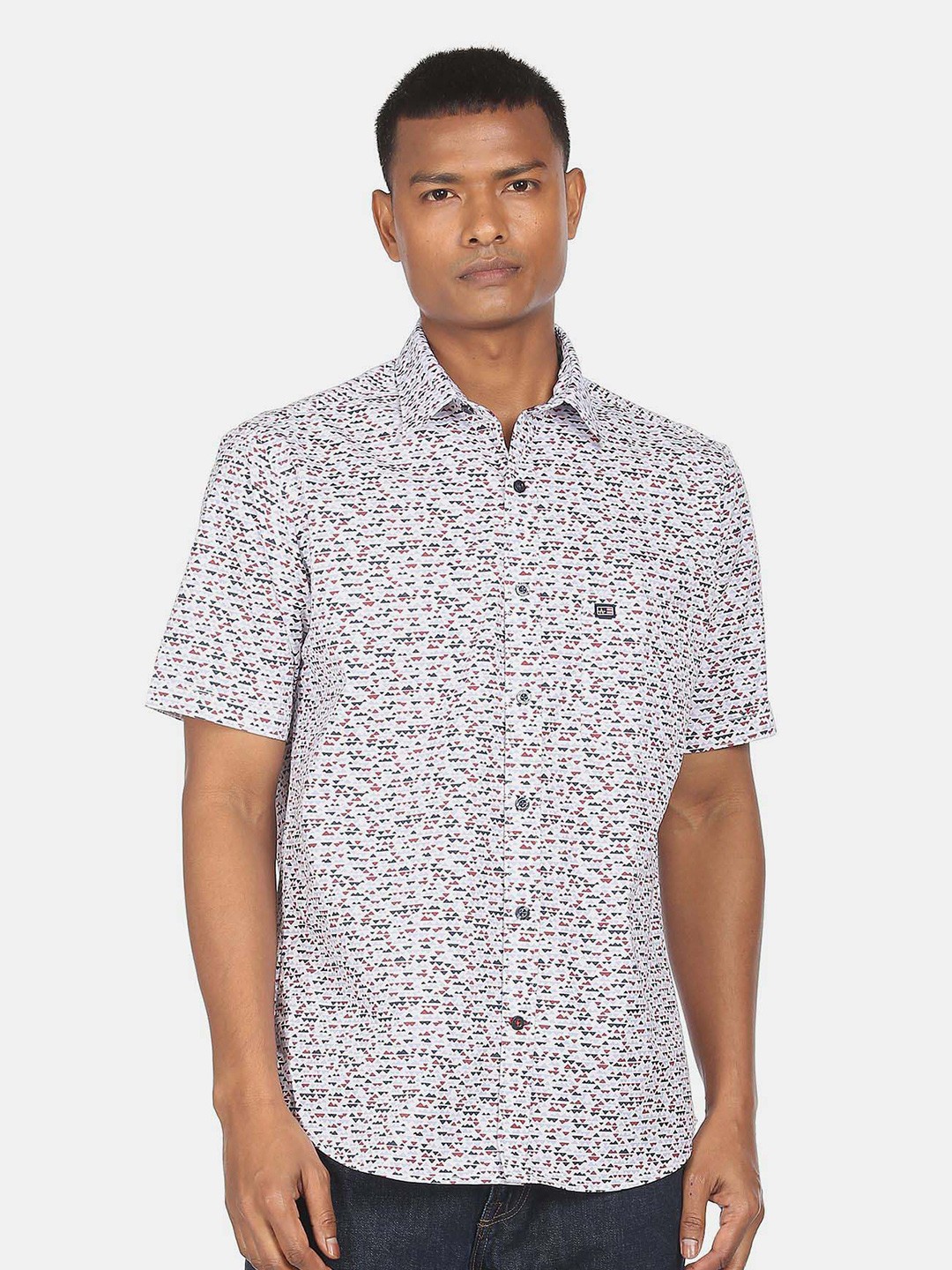 

Arrow Sport Geometric Printed Pure Cotton Casual Shirt, White