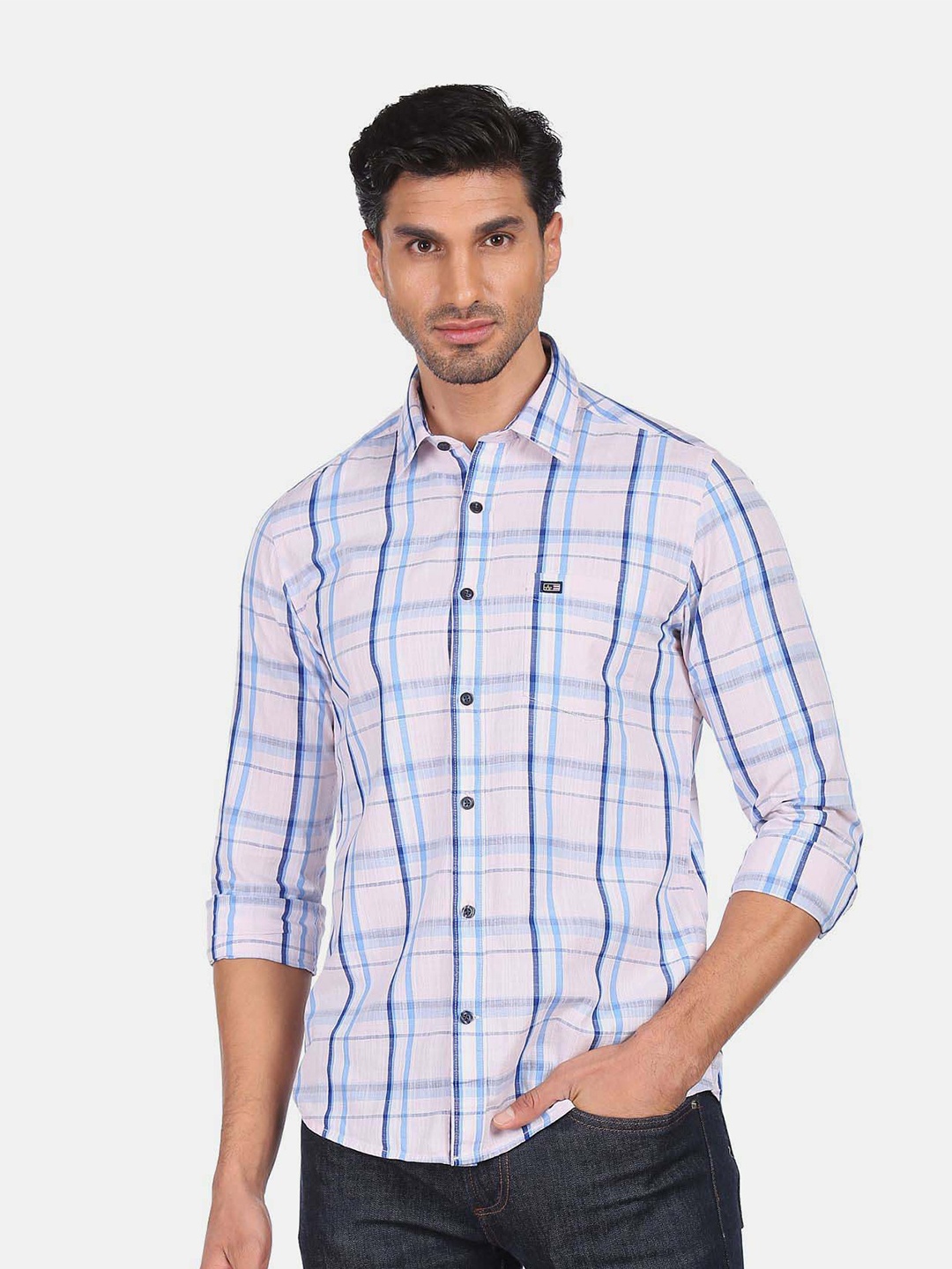 

Arrow Sport Checked Pure Cotton Slim Fit Casual Shirt, Pink