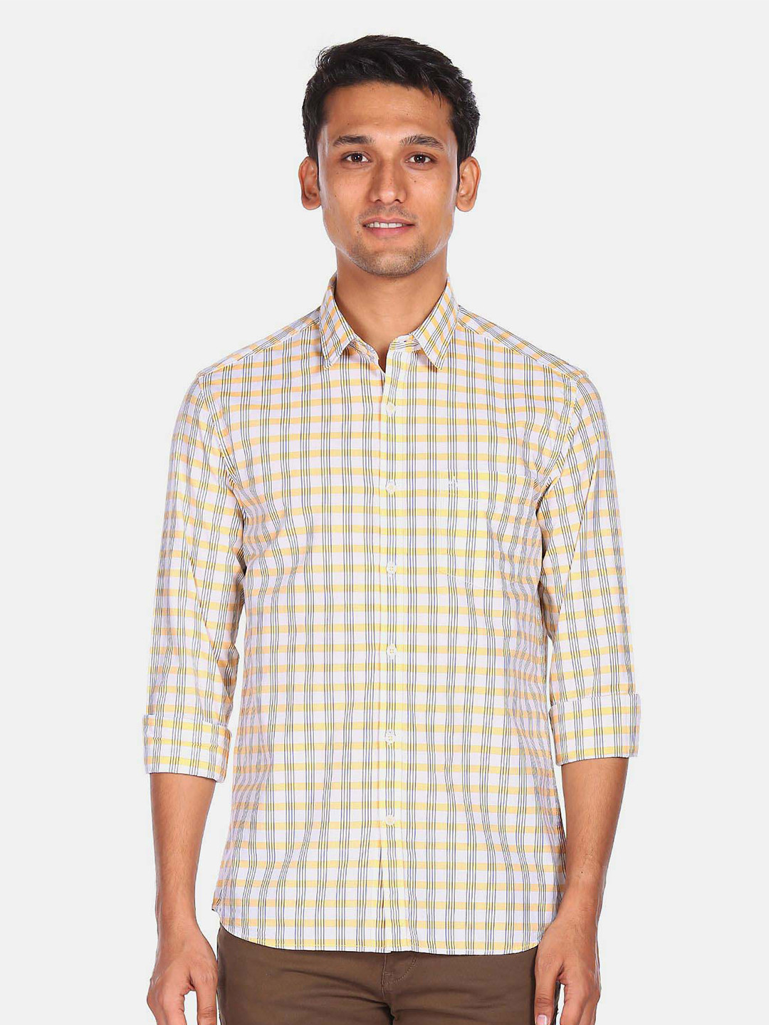 

Arrow Sport Checked Cotton Casual Shirt, Yellow