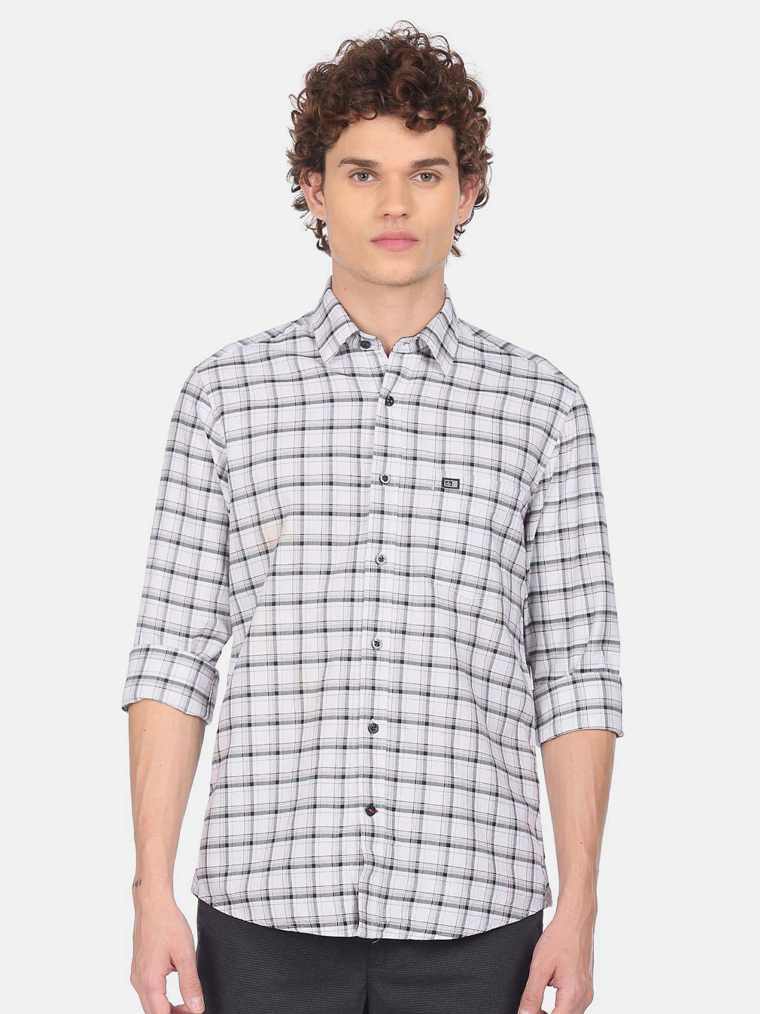 

Arrow Sport Tartan Checks Cotton Casual Shirt, White