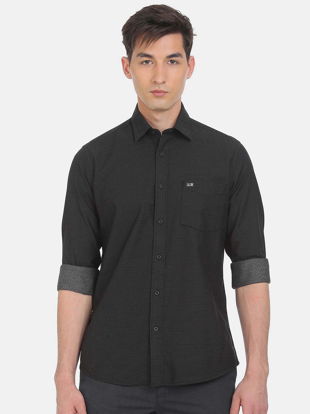 

Arrow Sport Slim Fit Casual Cotton Shirt, Black