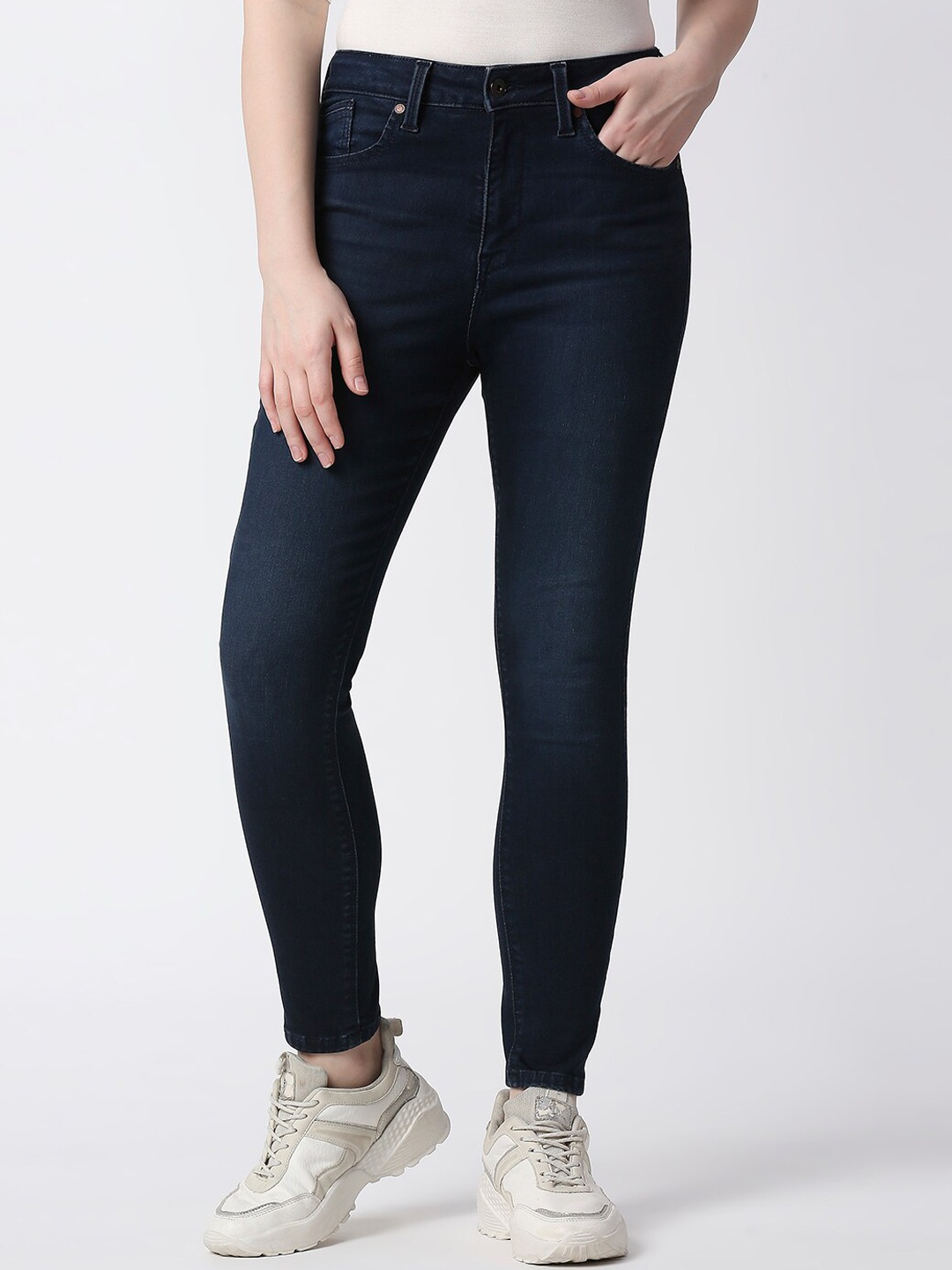

Pepe Jeans Women Slim Fit Light Fade Cotton Jeans, Blue