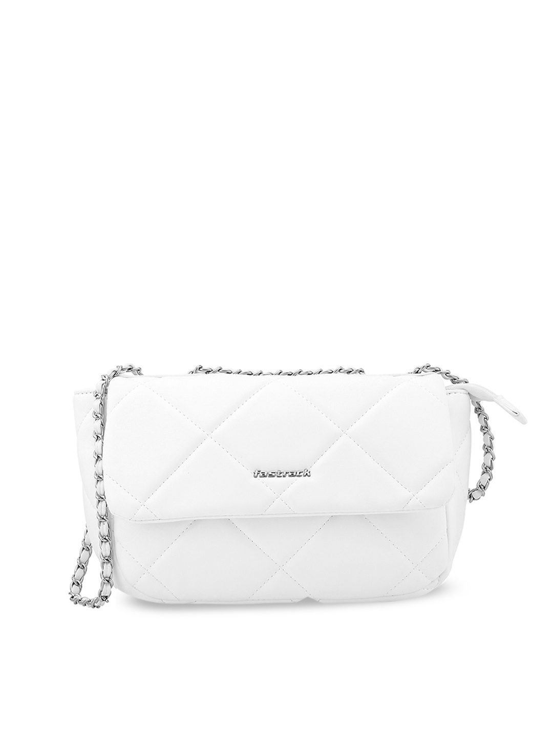

Fastrack Structured Sling Bag with Quilted Detail, White