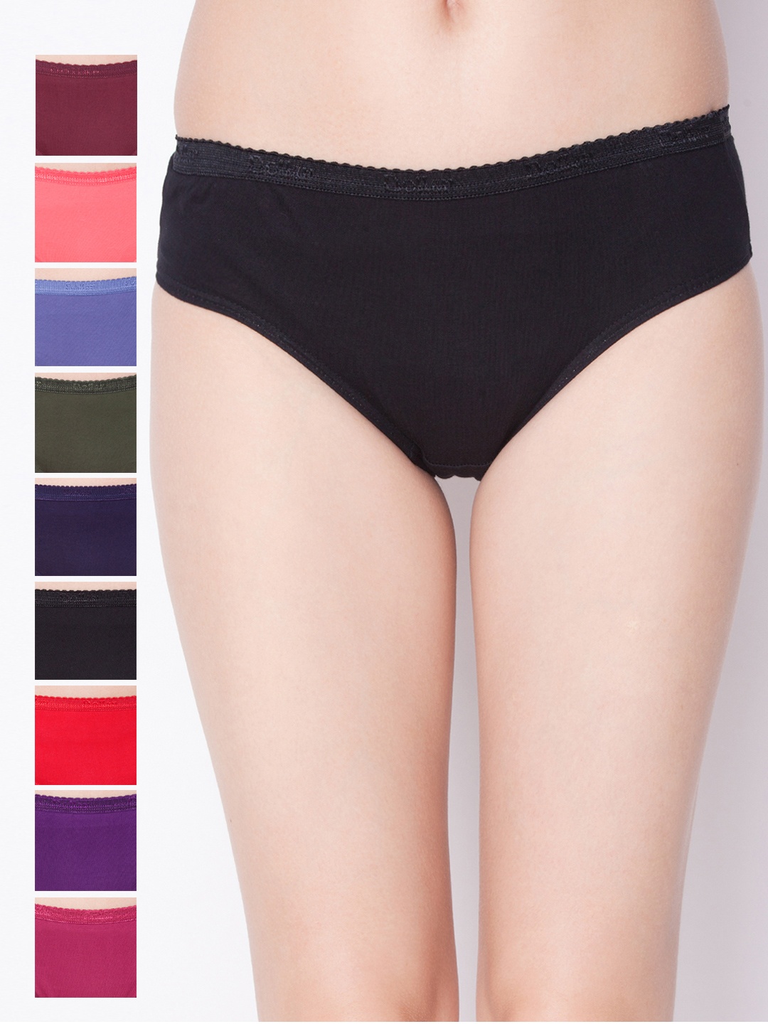 

Dollar Missy Pack of 10 Solid Outer Elasticated Hipster Panty 101S-OEULTI-PO10, Multi