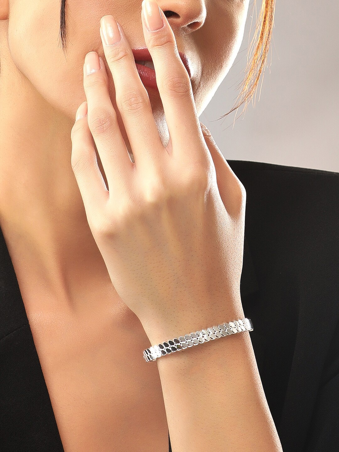 

Rubans Voguish Women Silver-Plated Bangle-Style Bracelet
