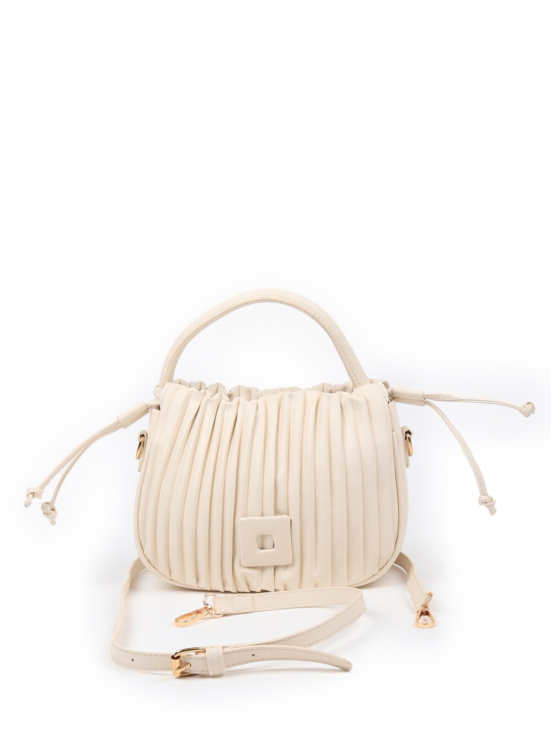 

ODETTE Structured Ruched Handbag, White