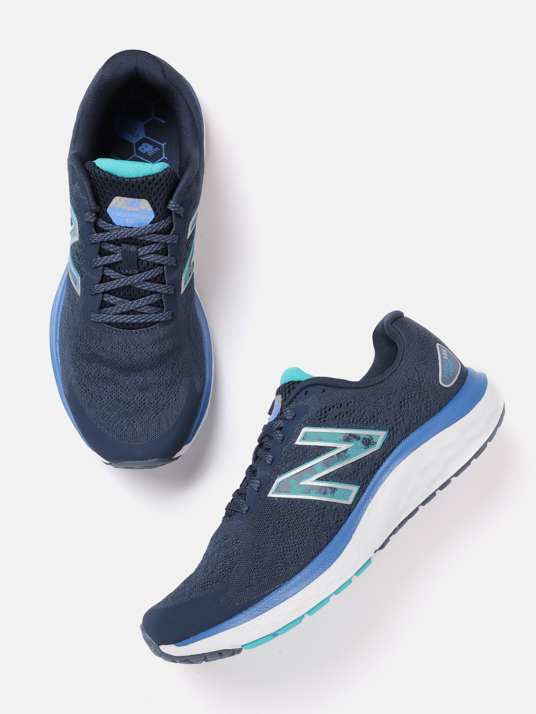 

New Balance Men Woven Design Running Shoes, Navy blue