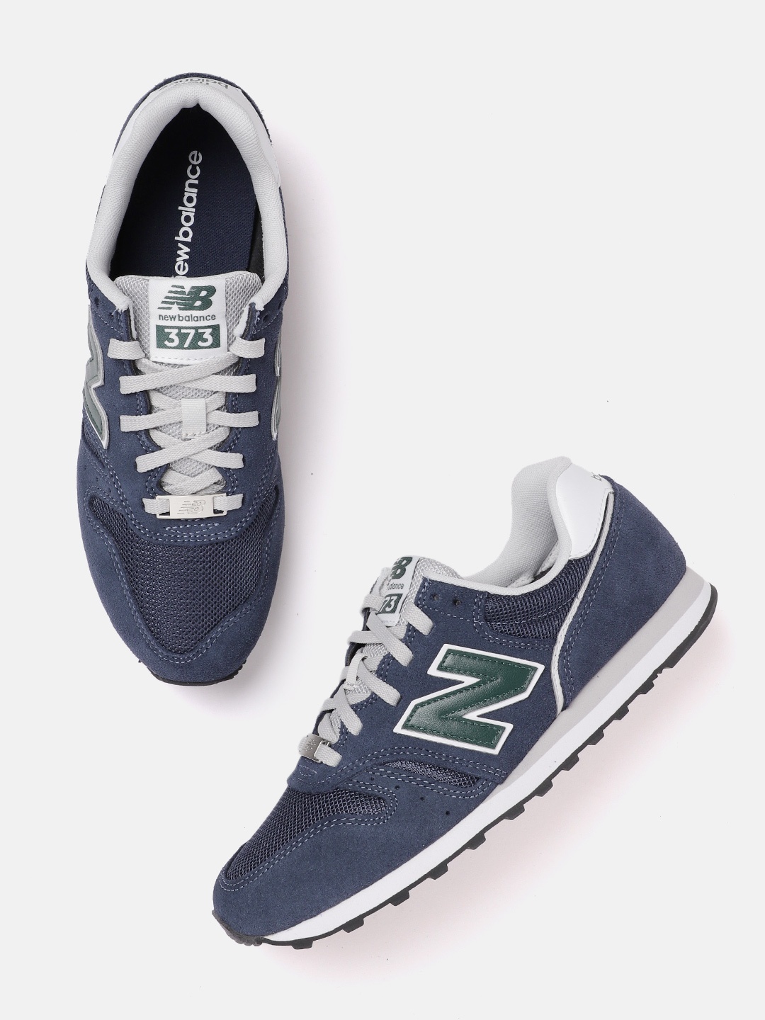 

New Balance Men Navy Blue Woven Design Sports Shoes
