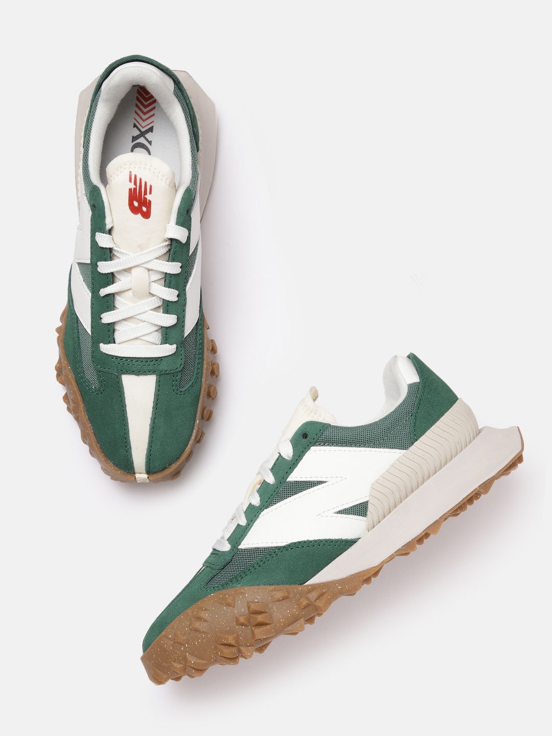 

New Balance Men Colourblocked Sneakers, Green