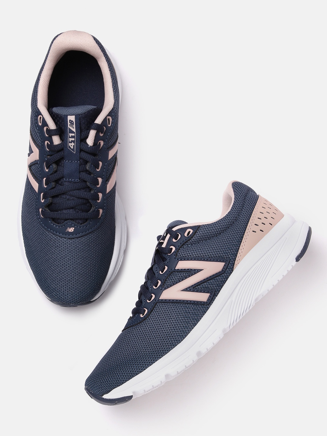 

New Balance Women Woven Design Running Shoes, Navy blue