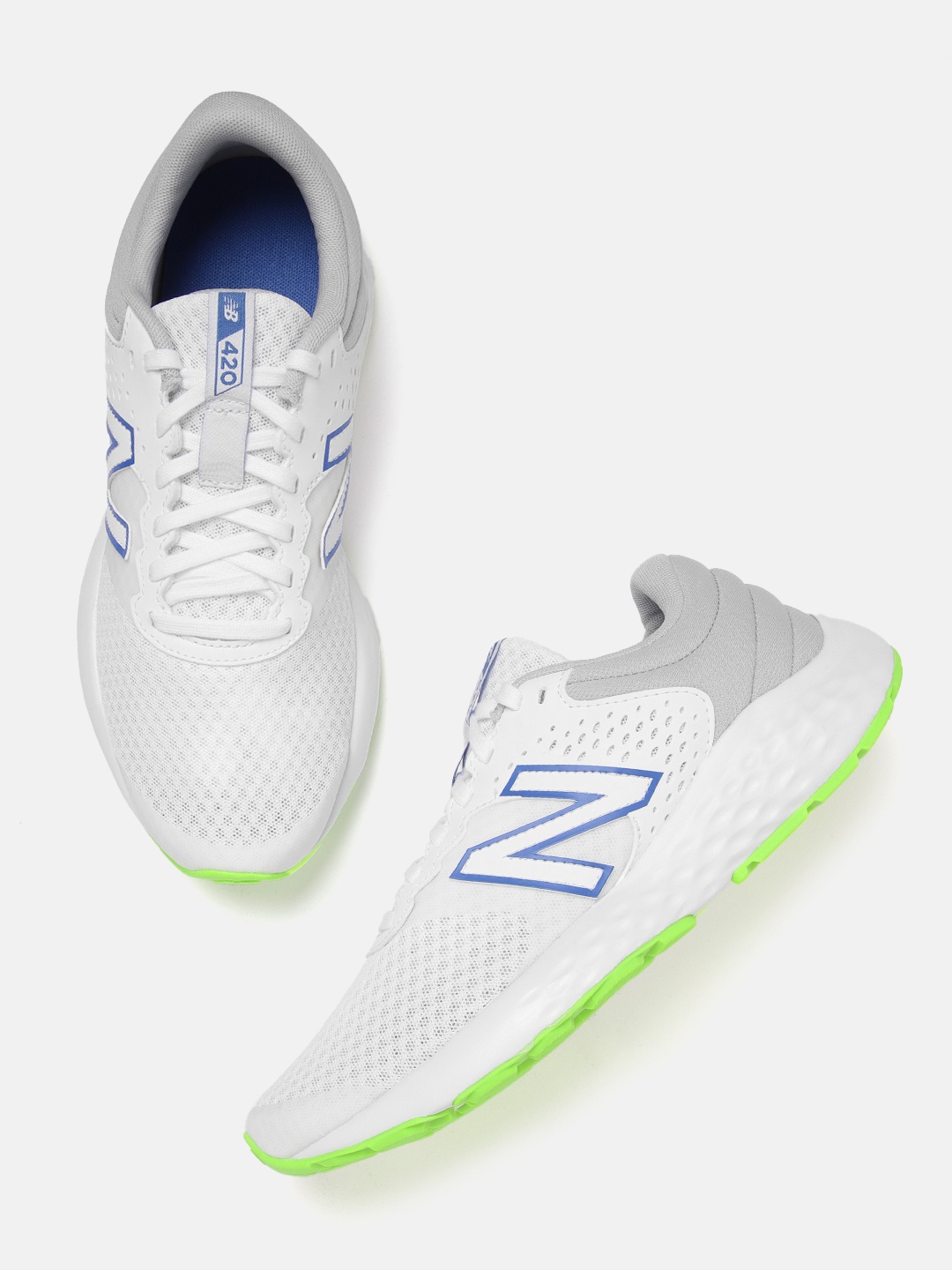 

New Balance Men Woven Design Running Shoes, White
