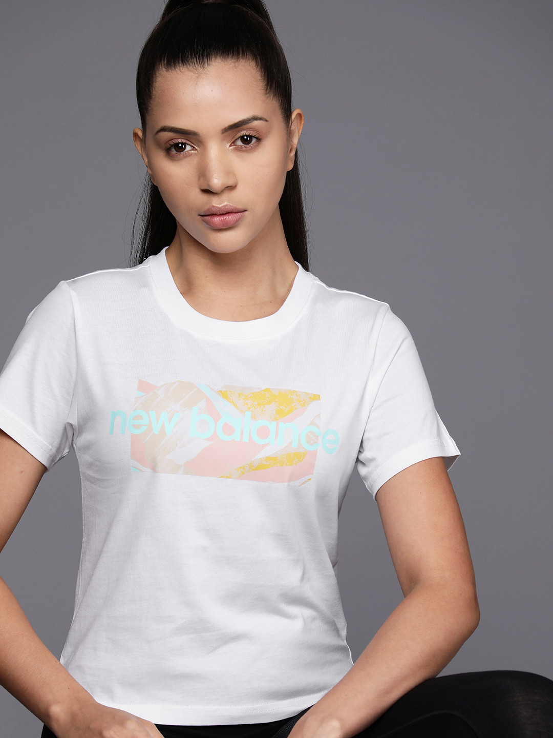 

New Balance Pure Cotton Brand Logo Print Abzorb Athletic T-shirt, White