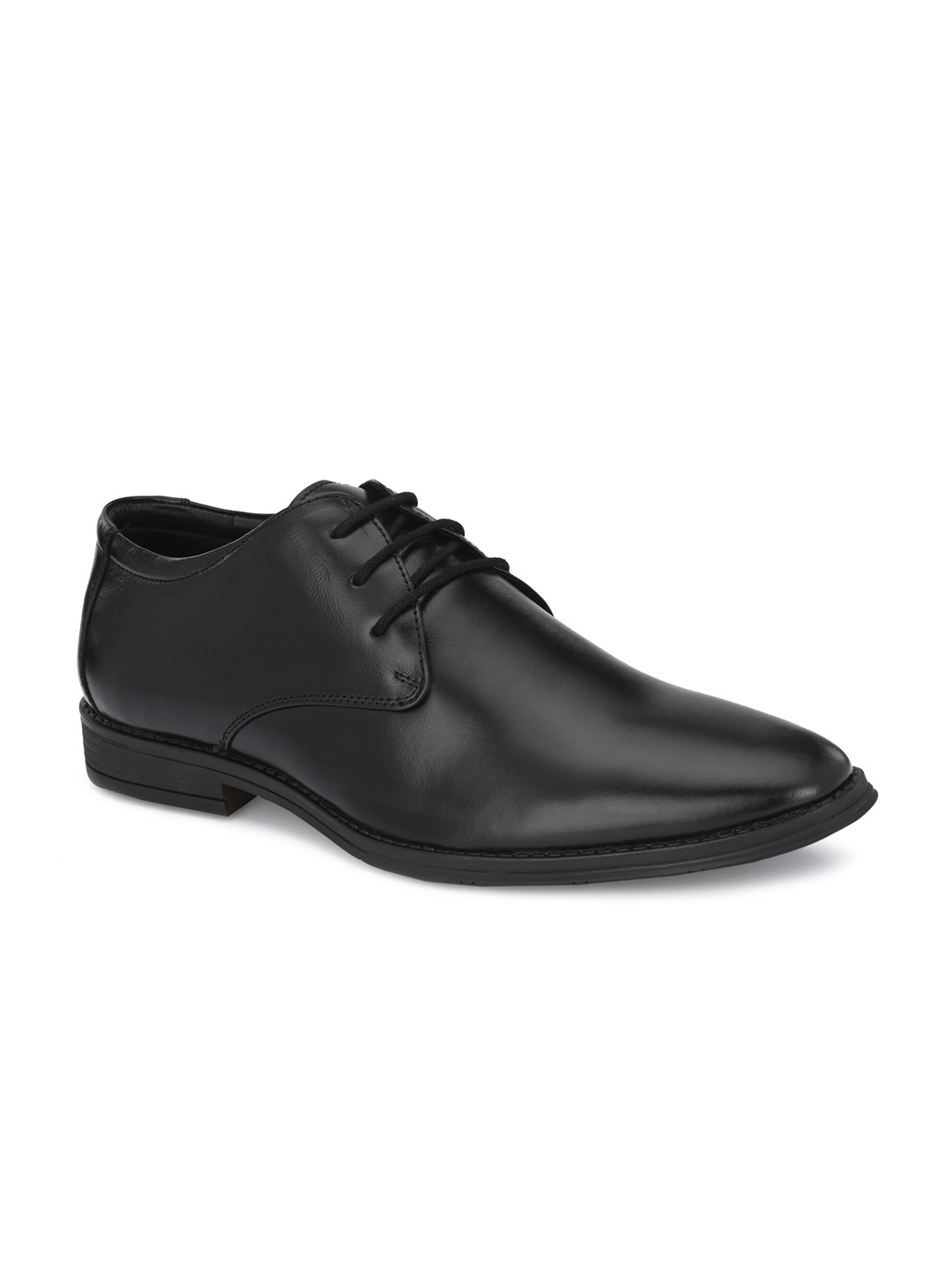 

knoos Men Leather Lace-Up Formal Derbys, Black