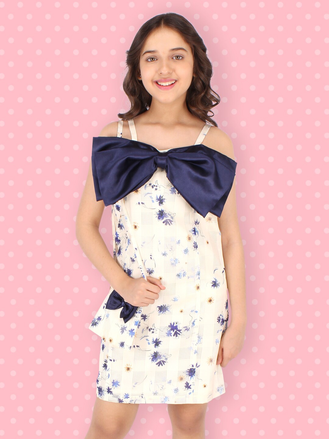 

CUTECUMBER Georgette A-Line Dress, Cream