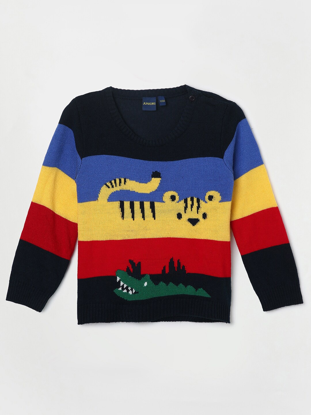 

Juniors by Lifestyle Boys Striped Acrylic Pullover Sweater, Black