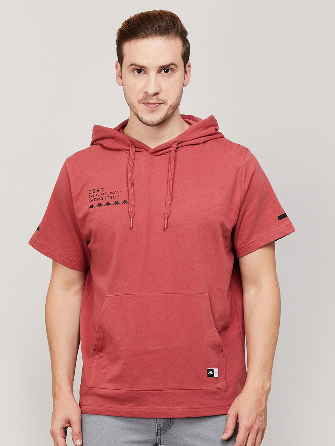 

Kappa Pullover Hooded Cotton Sweatshirt, Rust