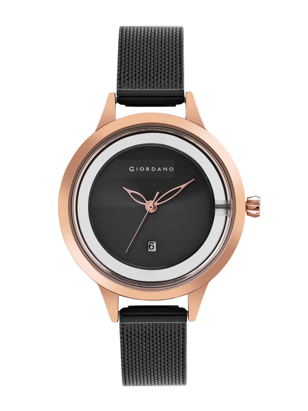 

GIORDANO Women Metal Strap Analogue Watch GD-60010-22, Black