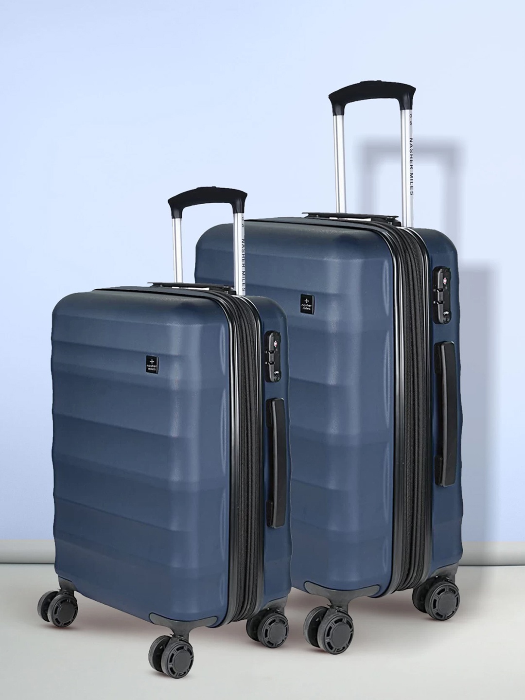 

Nasher Miles Set Of 2 Hard-Sided Trolley Suitcase, Navy blue