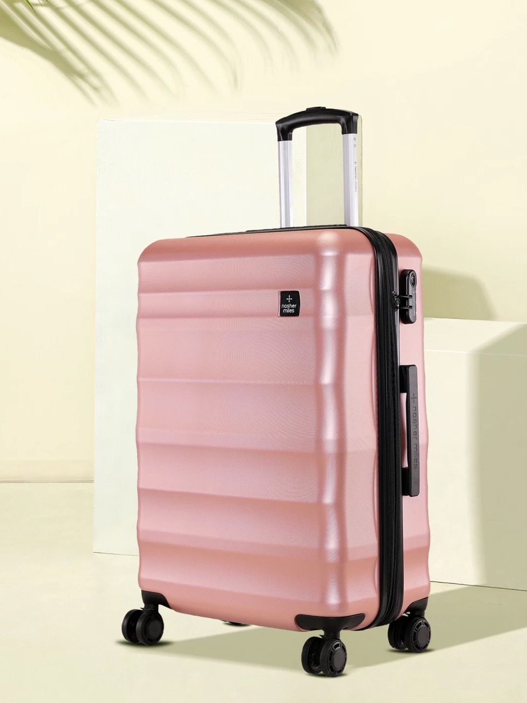 

Nasher Miles Textured Hard-Sided Large-Size Trolley Suitcase, Rose gold
