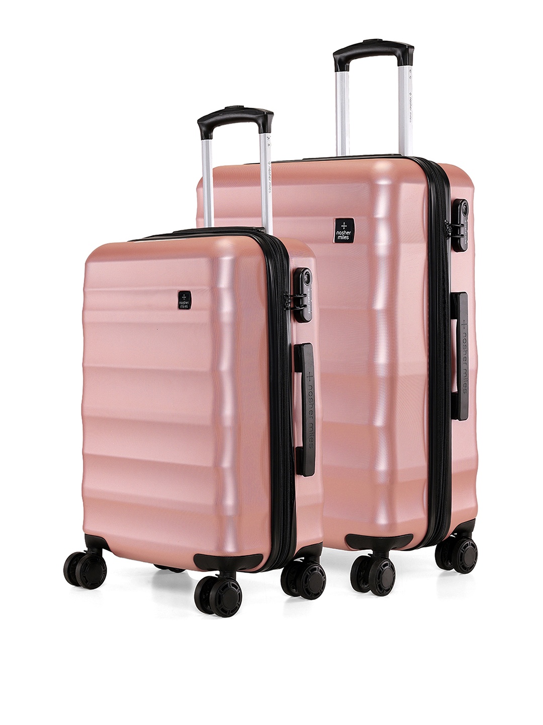 

Nasher Miles Pack Of 2 Hard-Sided Trolley Bags, Rose gold