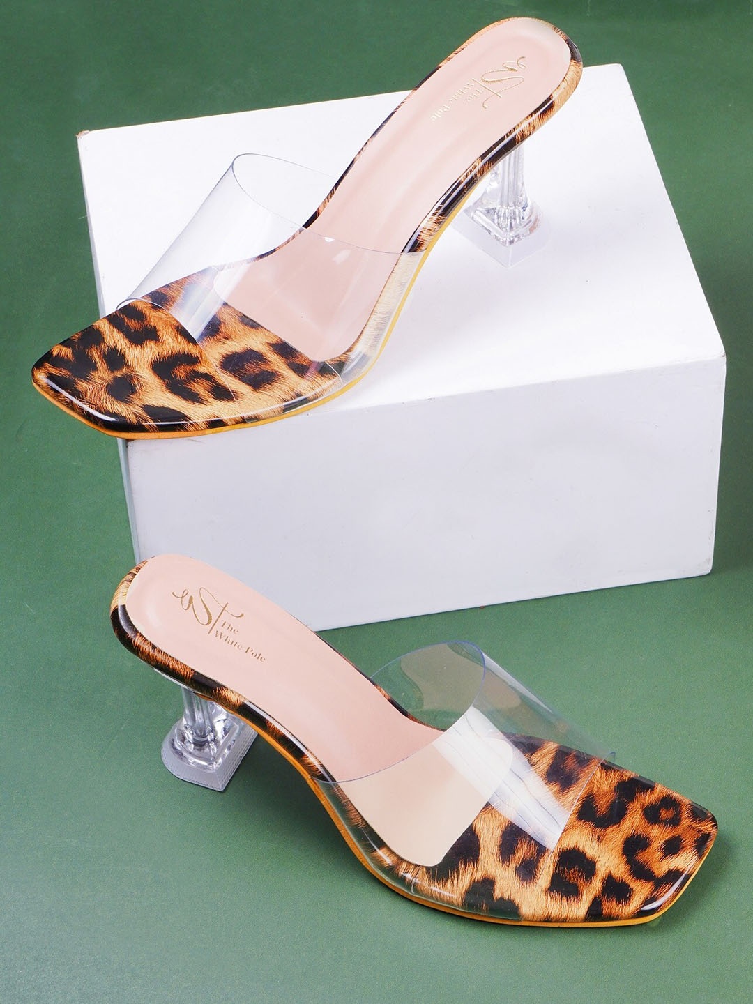 

THE WHITE POLE Leopard Printed Block Heels, Brown