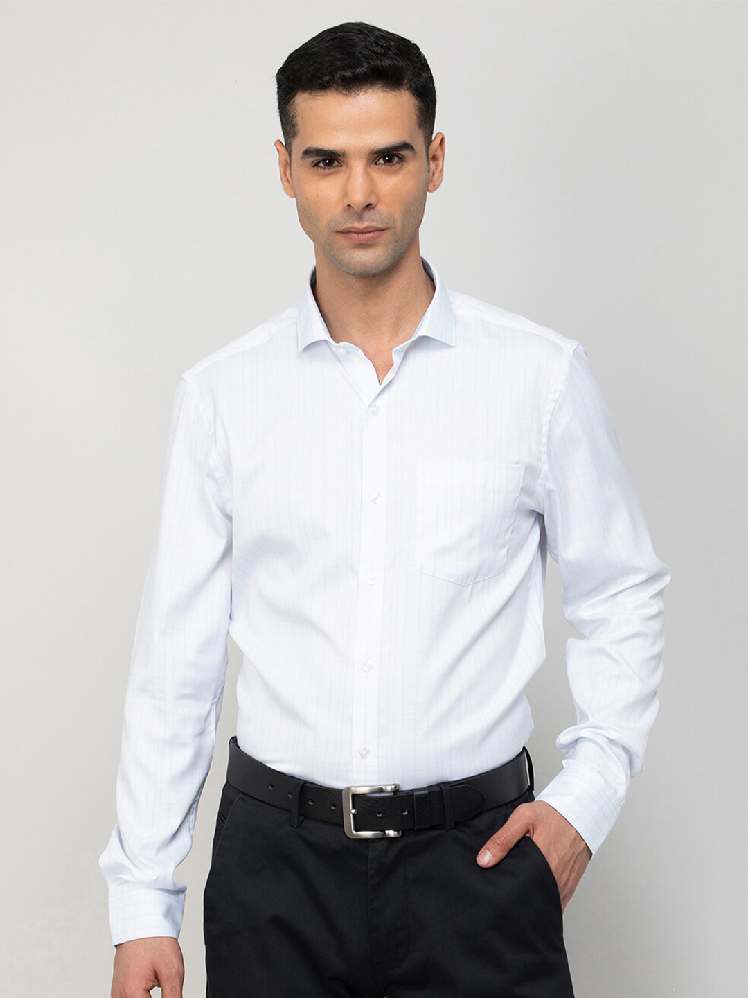

CODE by Lifestyle Men Striped Formal Cotton Shirt, White
