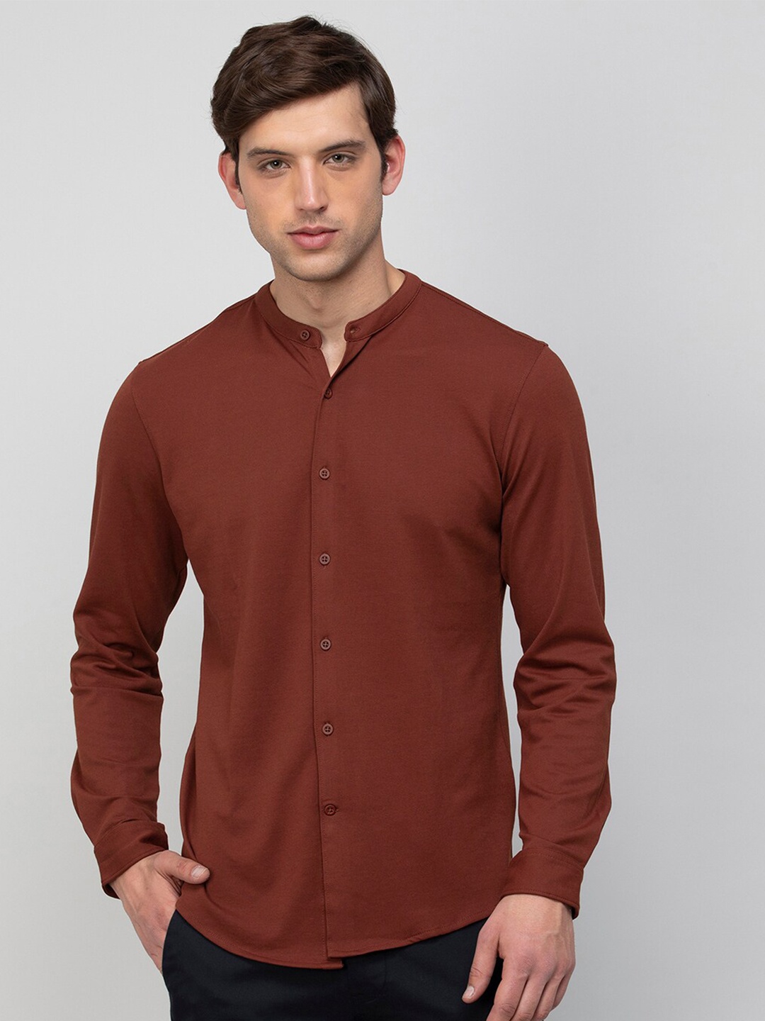 

CODE by Lifestyle Men Casual Cotton Shirt, Brown