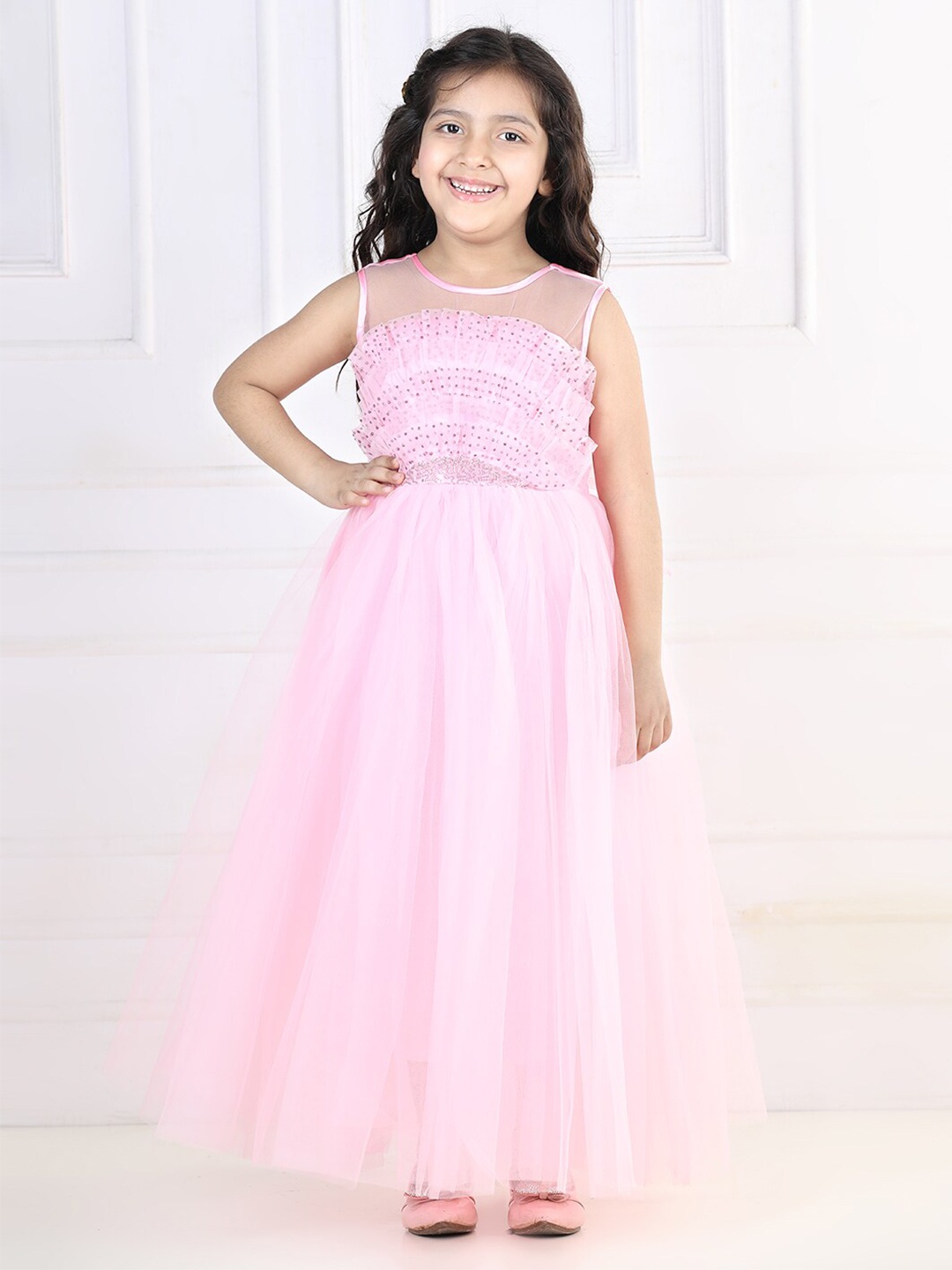 

Toy Balloon kids Girls Embellished Maxi Dress, Pink