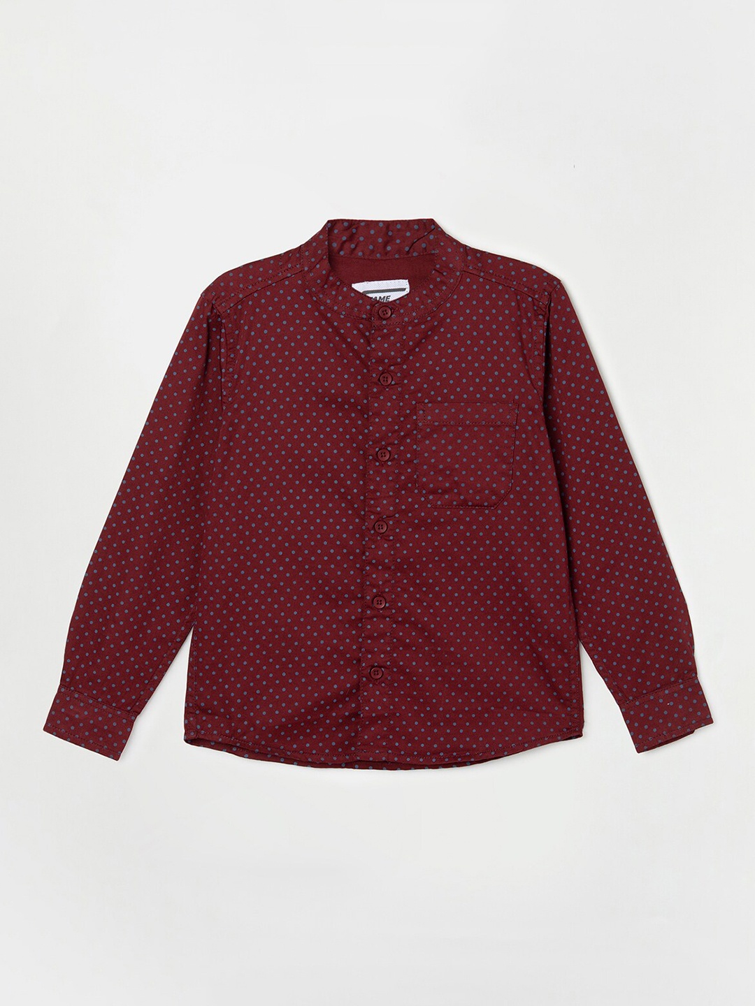

Fame Forever by Lifestyle Boys Printed Cotton Casual Shirt, Burgundy