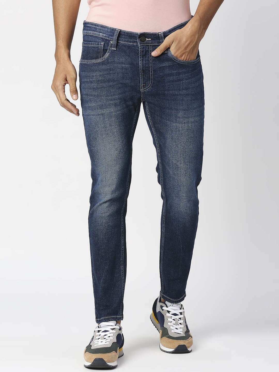 

Pepe Jeans Men Super Skinny Fit Low Distress Heavy Fade Cotton Jeans, Blue