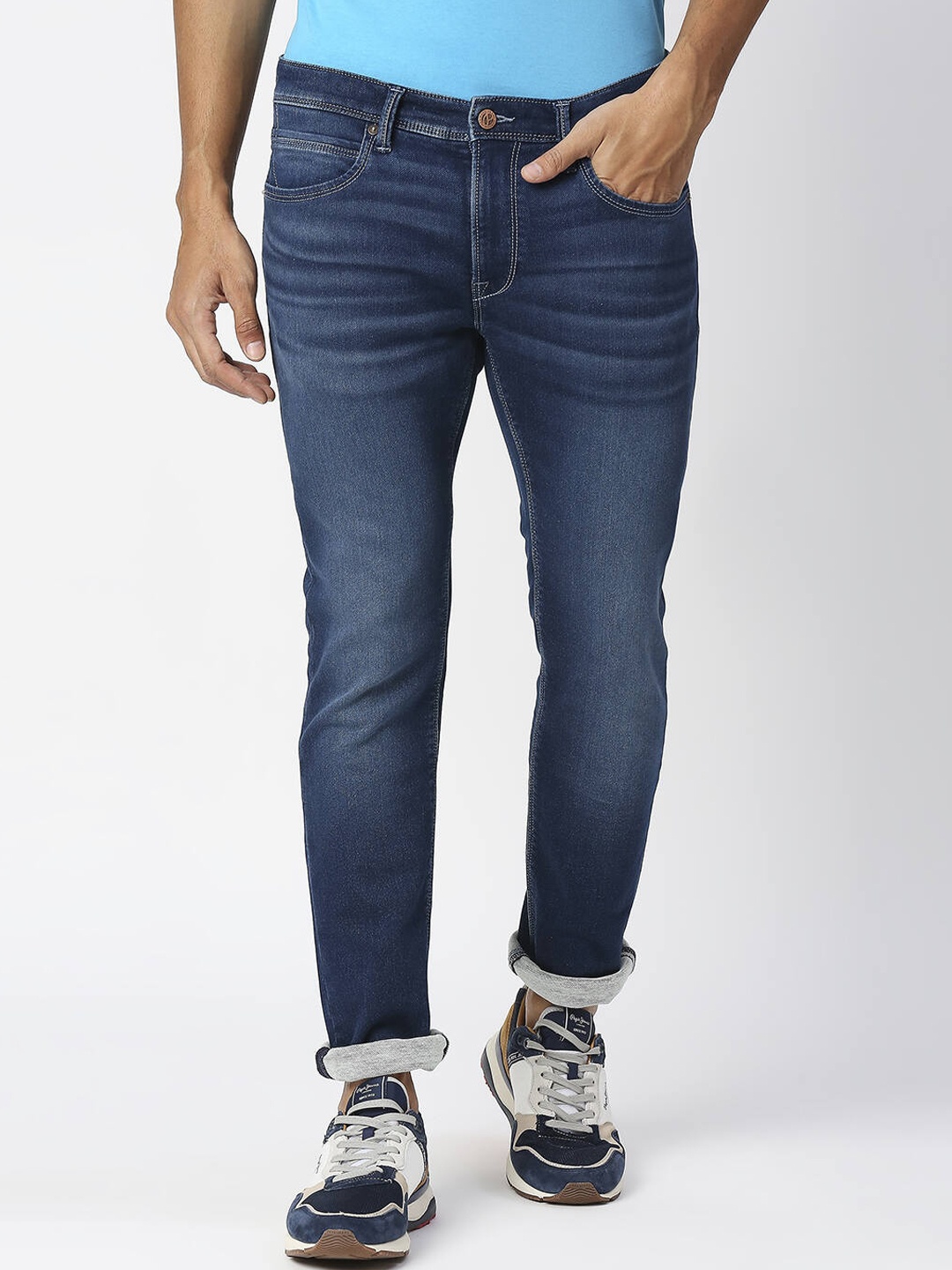 

Pepe Jeans Men Tapered Fit Light Fade Cotton Jeans, Blue