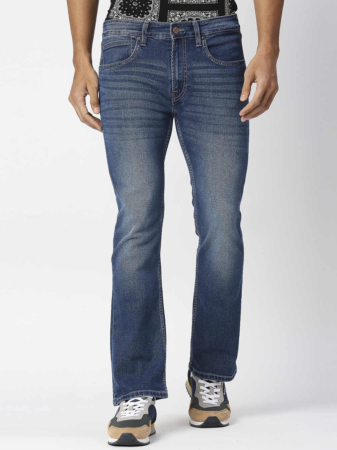 

Pepe Jeans Men Bootcut Light Fade Cotton Jeans, Blue