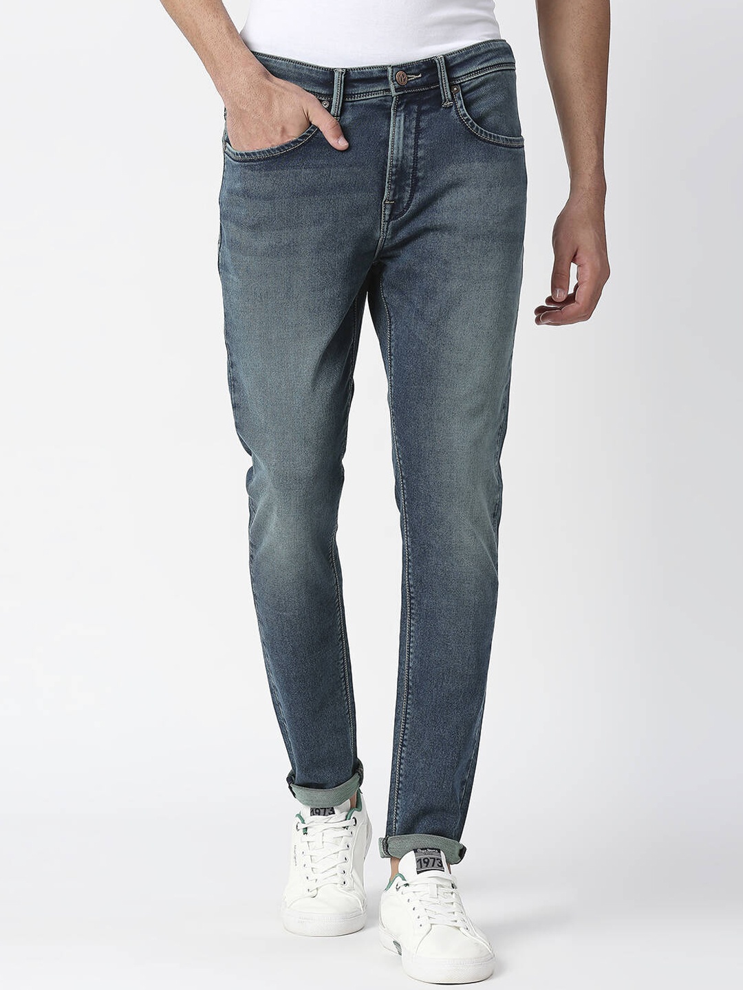 

Pepe Jeans Men Super Skinny Fit Heavy Fade Cotton Jeans, Blue