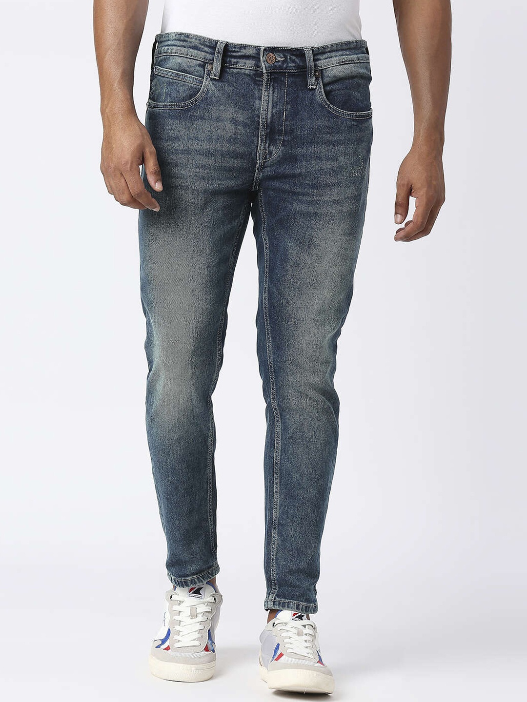

Pepe Jeans Men Super Skinny Fit Heavy Fade Cotton Jeans, Blue