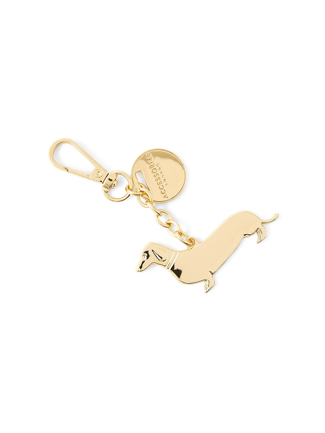 

Accessorize London Unisex Sausage Dog Metal Key Chain, Gold