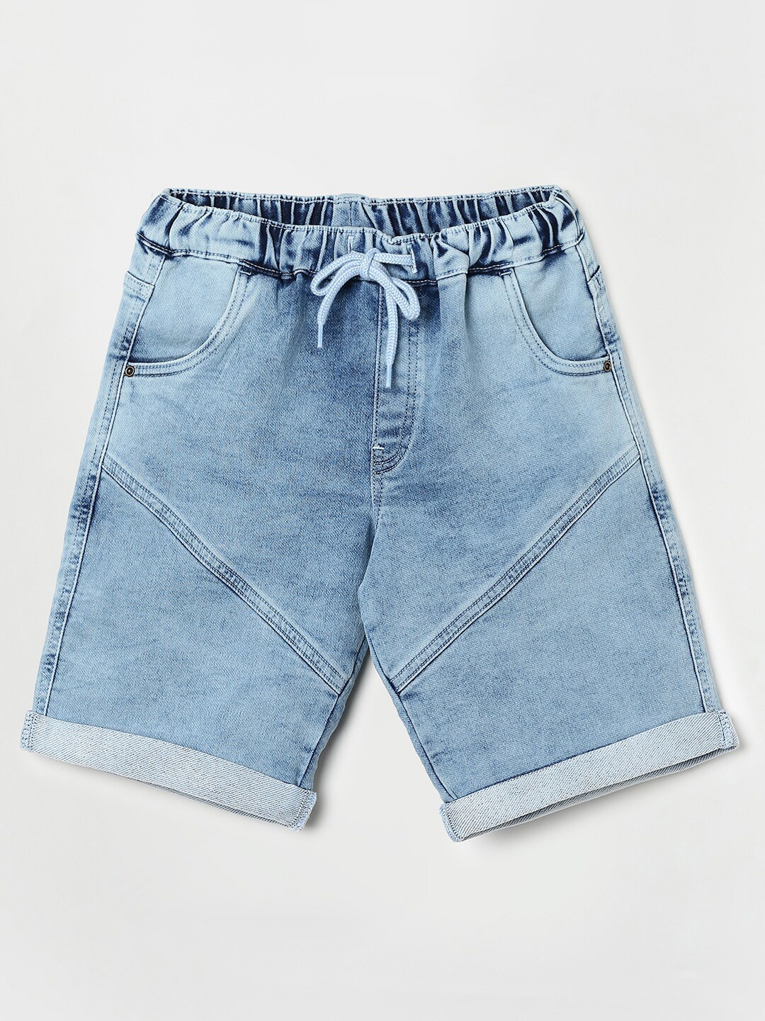 

Fame Forever by Lifestyle Boys Mid-Rise Washed Denim Shorts, Blue