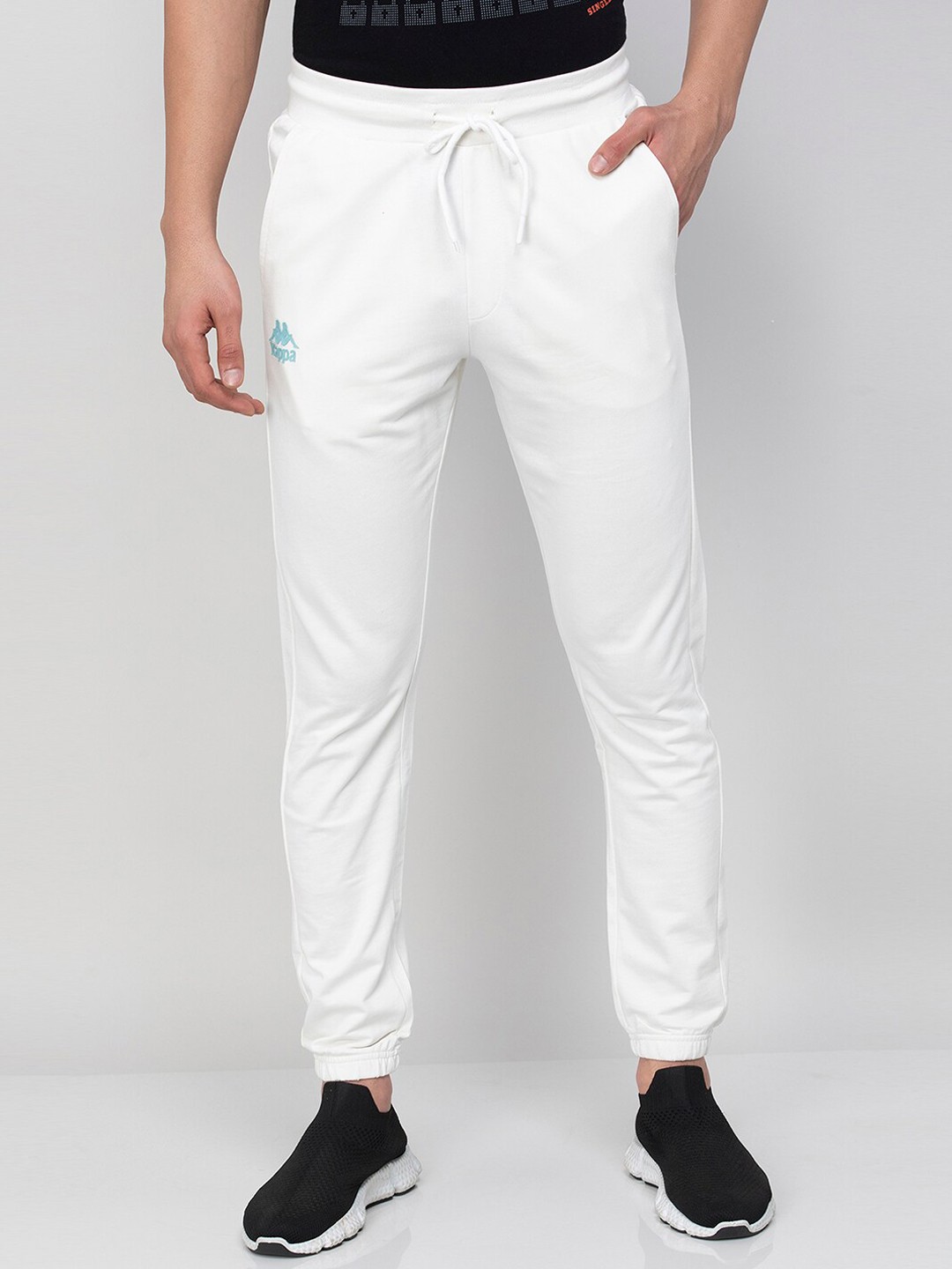 

Kappa Men Mid-Rise Regular Fit Cotton Joggers, White