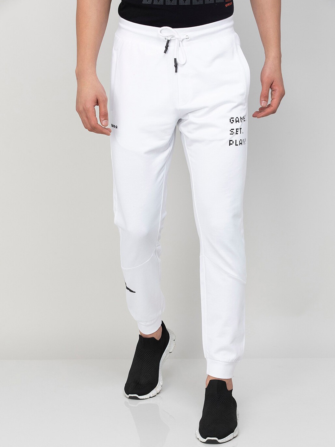 

Kappa Men Regular Fit Mid-Rise Cotton Joggers, White