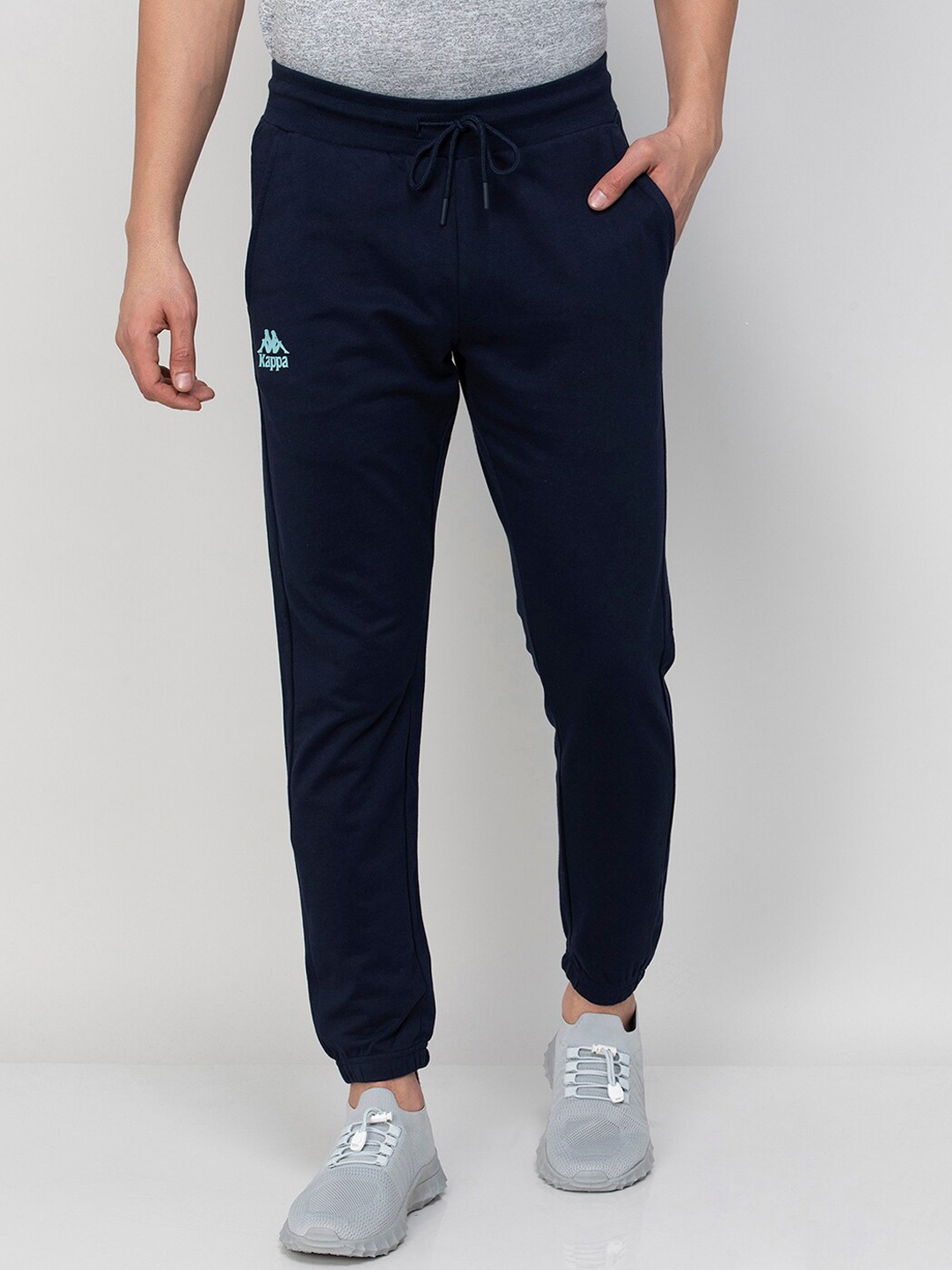 

Kappa Men Regular Fit Mid-Rise Cotton Joggers, Navy blue