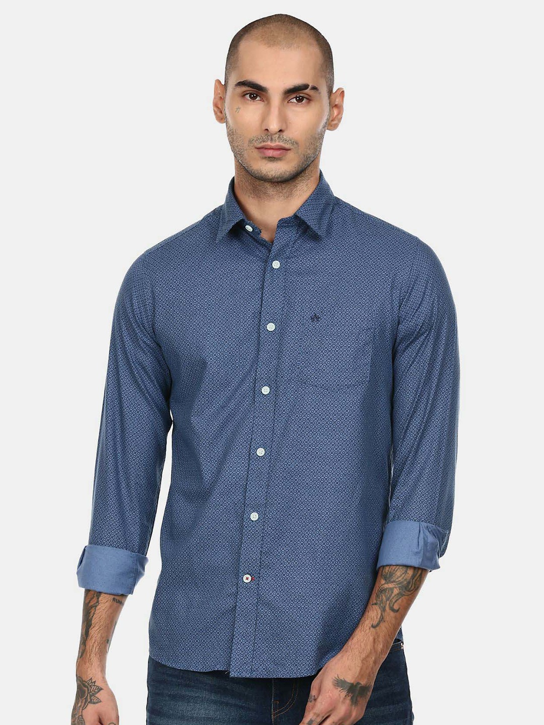 

Arrow Sport Slim Fit Micro Ditsy Printed Casual Shirt, Blue
