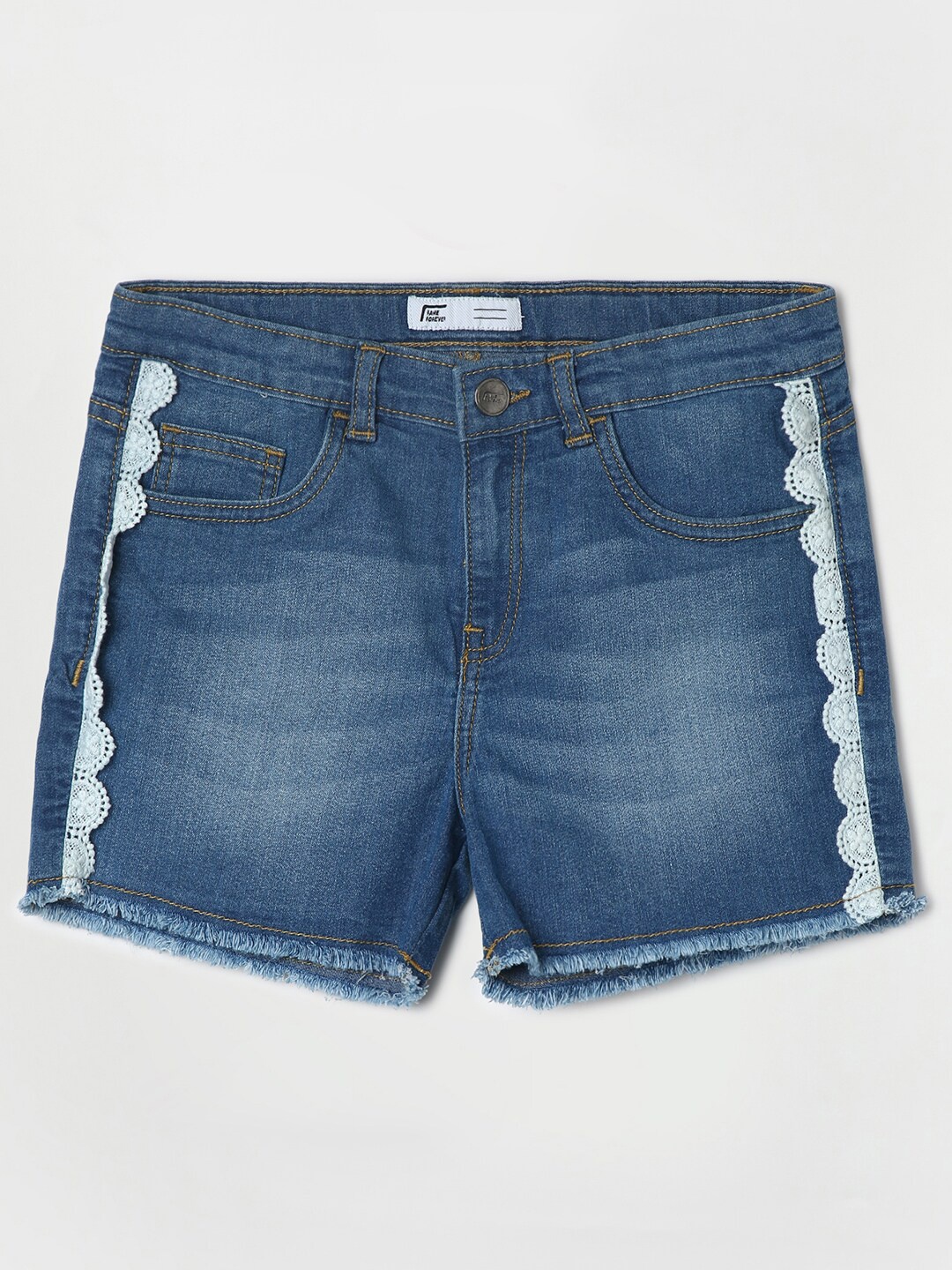 

Fame Forever by Lifestyle Girls Washed Denim Shorts, Blue