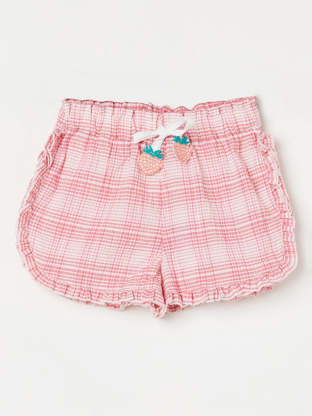 

Juniors by Lifestyle Infants Girls Pure Cotton Checked Shorts, Coral