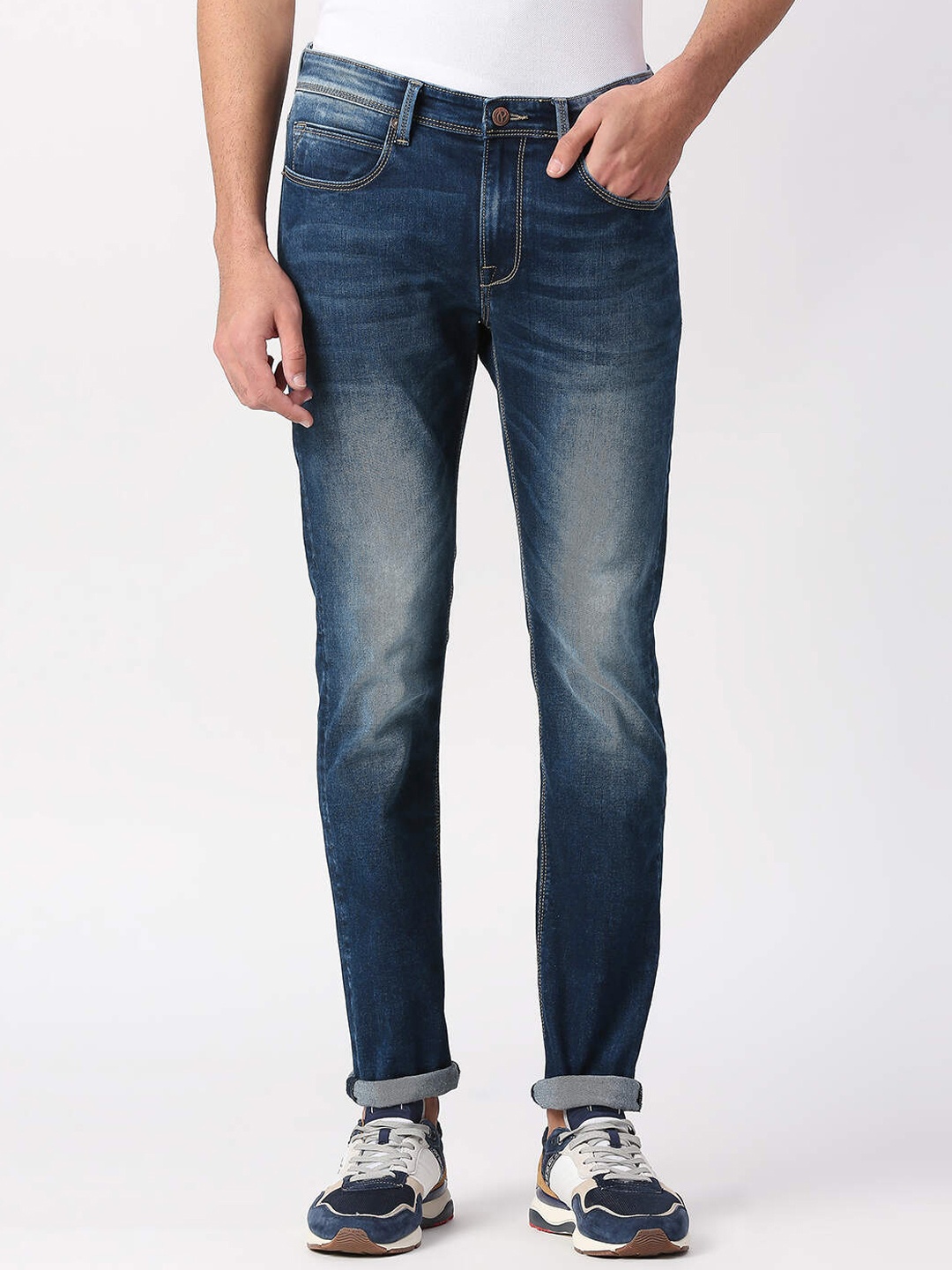 

Pepe Jeans Men Mid-Rise Slim Fit Heavy Fade Jeans, Blue