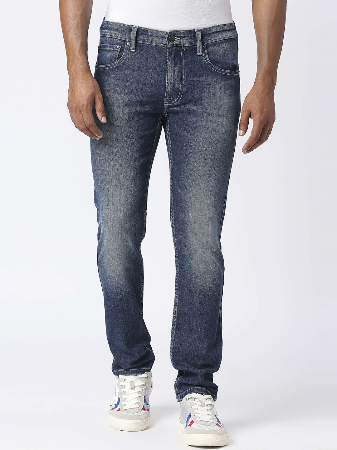 

Pepe Jeans Men Blue Tapered Fit Low-Rise Heavy Fade Jeans