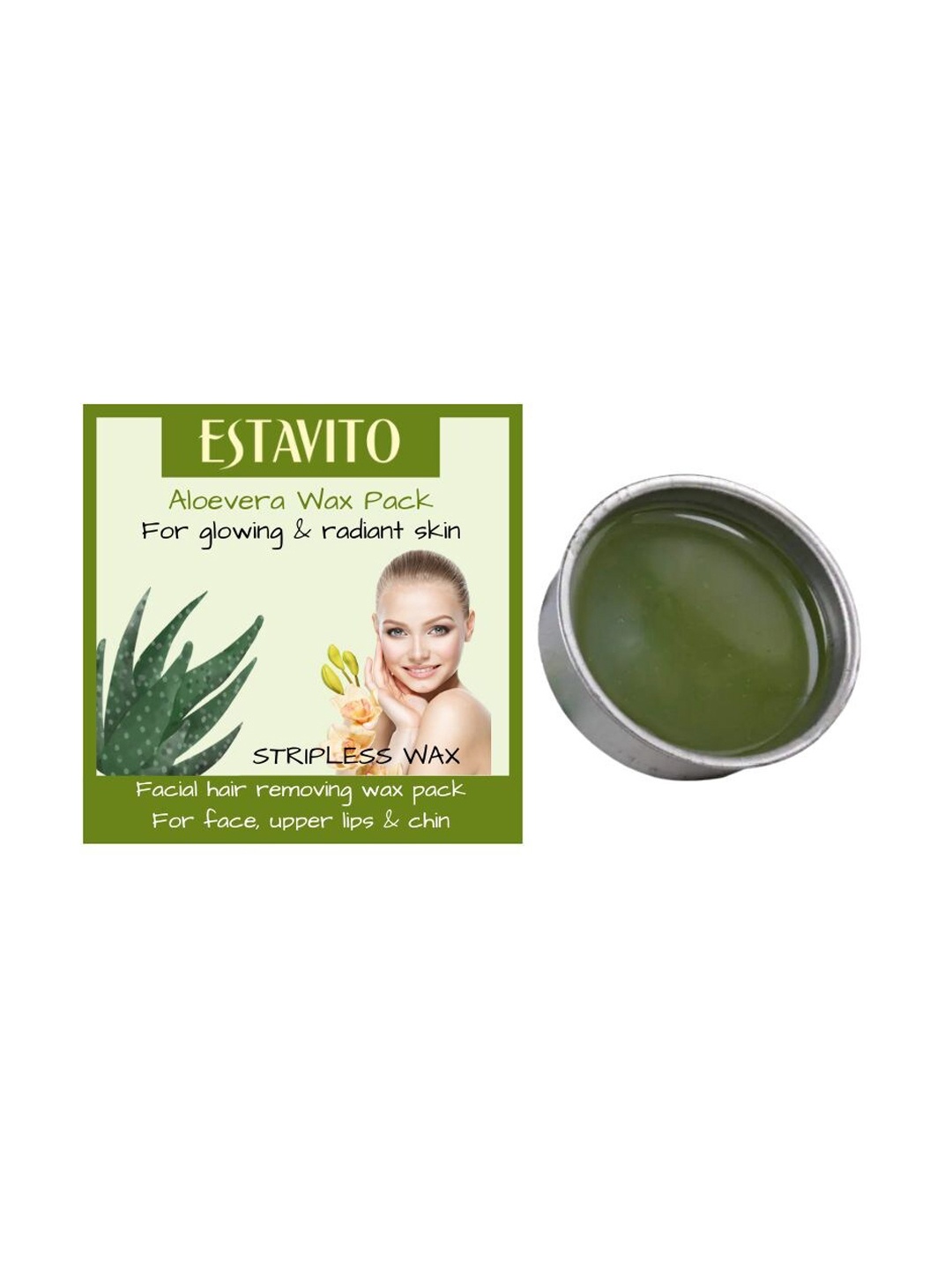 

Estavito Aloevera Facial Hair Removing Wax Pack-80 gm, Green