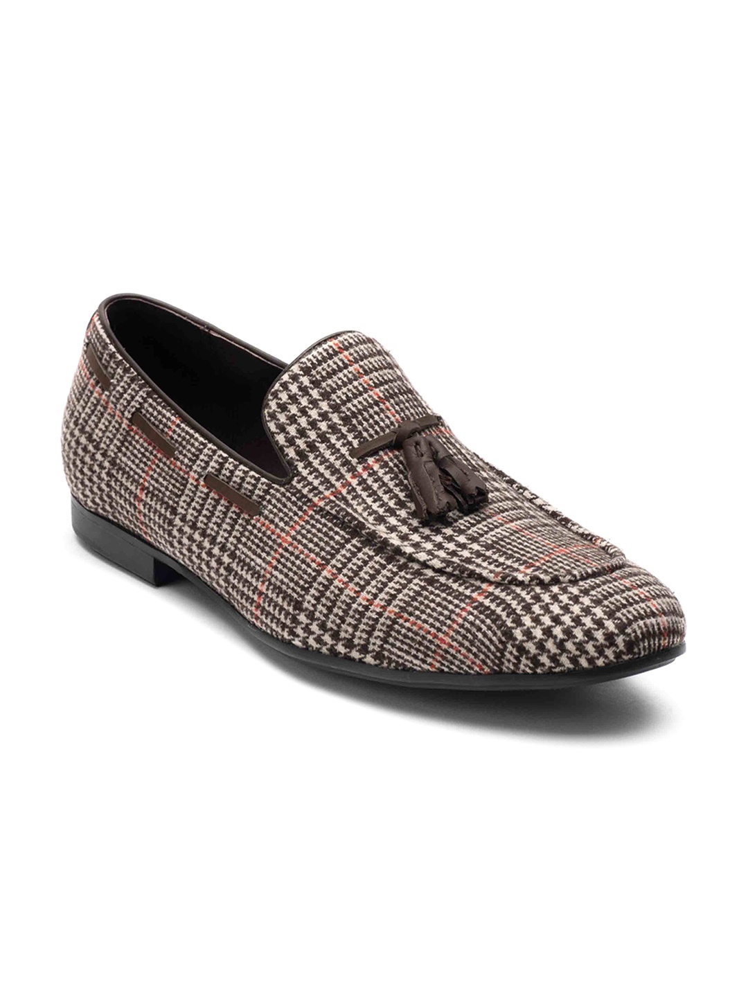 

Heel & Buckle London Men Printed Tassel Loafers, Brown